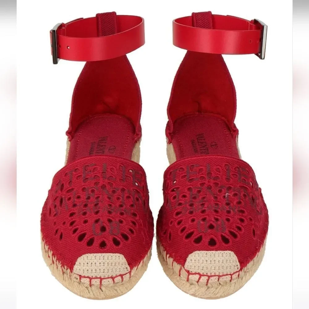 Valentino Ankle Strap Sangallo Espadrilles Shoes Sandals size 40 9 New
